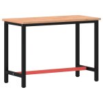 Vidaxl tabli 115x55x81, 5 cm bois massif de htre et mtal