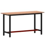 Vidaxl tabli 150x55x81, 5 cm bois massif de htre et mtal
