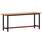 Vidaxl �tabli 200x55x81, 5 cm bois massif de h�tre et m�tal