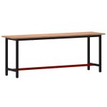 Vidaxl tabli 220x55x81, 5 cm bois massif de htre et mtal