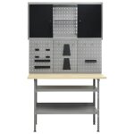 Vidaxl Établi avec 3 panneaux muraux et 1 armoire Vidaxl Établi avec 3 panneaux muraux et 1 armoire