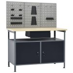 Vidaxl �tabli avec 3 panneaux muraux