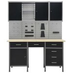 Vidaxl Établi avec 4 panneaux muraux et 2 armoires Vidaxl Établi avec 4 panneaux muraux et 2 armoires