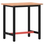 Vidaxl �tabli 80x55x81, 5 cm bois massif de h�tre et m�tal