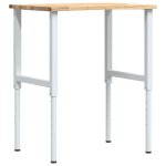 Vidaxl tabli 80x60x(71, 5 - 98) cm bois de chne massif