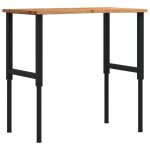 Vidaxl �tabli marron clair 100x60x(71, 5 - 98) cm bois de ch�ne massif