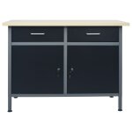 Vidaxl tabli noir 120x60x85 cm acier