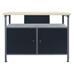 Vidaxl tabli noir 120x60x85 cm acier