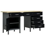 Vidaxl tabli noir 160x60x85 cm acier