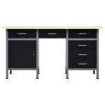 Vidaxl �tabli noir 160x60x85 cm acier