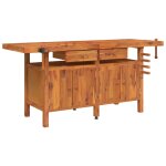 Vidaxl �tabli avec tiroirs et �taux 192x62x83 cm bois massif d'acacia