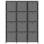 Vidaxl �tag�re � 12 cubes avec bo�tes gris 103x30x141 cm tissu