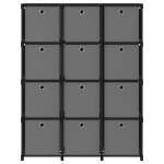 Vidaxl �tag�re � 12 cubes avec bo�tes noir 103x30x141 cm tissu