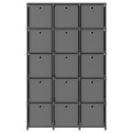 Vidaxl tagre  15 cubes avec botes gris 103x30x175, 5 cm tissu