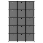 Vidaxl tagre  15 cubes avec botes noir 103x30x175, 5 cm tissu
