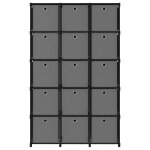 Vidaxl �tag�re � 15 cubes avec bo�tes noir 103x30x175, 5 cm tissu