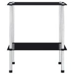 Vidaxl �tag�re � 2 niveaux noir 40x40x47 cm verre tremp�