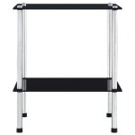 Vidaxl tagre  2 niveaux noir 40x40x47 cm verre tremp