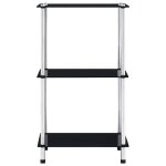 Vidaxl �tag�re 3 niveaux noir 40x40x67 cm verre tremp�
