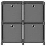 Vidaxl �tag�re � 4 cubes avec bo�tes gris 69x30x72, 5 cm tissu