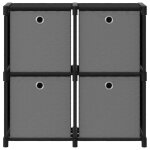 Vidaxl �tag�re � 4 cubes avec bo�tes noir 69x30x72, 5 cm tissu