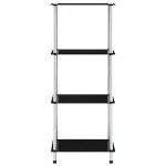Vidaxl �tag�re 4 niveaux noir 40x40x100 cm verre tremp�