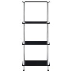Vidaxl �tag�re 4 niveaux noir 40x40x100 cm verre tremp�