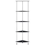 Vidaxl tagre 5 niveaux noir 30x30x130 cm verre tremp