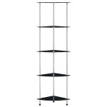 Vidaxl �tag�re 5 niveaux noir 30x30x130 cm verre tremp�
