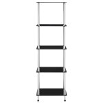 Vidaxl �tag�re 5 niveaux noir 40x40x130 cm verre tremp�