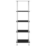 Vidaxl tagre 5 niveaux noir 40x40x130 cm verre tremp