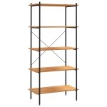Vidaxl �tag�re � 5 niveaux noir et ch�ne 80x40x163 cm