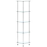Vidaxl �tag�re 5 niveaux transparent 30x30x130 cm verre tremp�