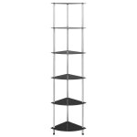 Vidaxl tagre  6 niveaux noir 30x30x160 cm verre tremp