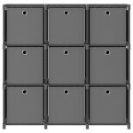 Vidaxl �tag�re � 9 cubes avec bo�tes gris 103x30x107, 5 cm tissu