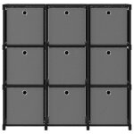 Vidaxl tagre  9 cubes avec botes noir 103x30x107, 5 cm tissu