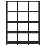 Vidaxl tagre d'affichage 12 cubes noir 103x30x141 cm tissu