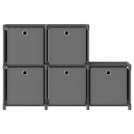 Vidaxl tagre d'affichage 5 cubes et botes gris 103x30x72, 5 cm tissu