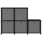 Vidaxl tagre d'affichage 5 cubes et botes noir 103x30x72, 5 cm tissu