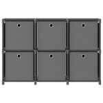 Vidaxl �tag�re d'affichage 6 cubes et bo�tes gris 103x30x72, 5 cm tissu