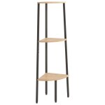 Vidaxl tagre d'angle 3 niveaux marron clair et noir 45, 5x31, 5x120 cm