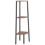 Vidaxl �tag�re d'angle 3 niveaux marron fonc� et noir 45, 5x31, 5x120 cm