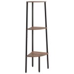 Vidaxl tagre d'angle 3 niveaux marron fonc et noir 45, 5x31, 5x120 cm