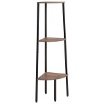 Vidaxl �tag�re d'angle 3 niveaux marron fonc� et noir 45, 5x31, 5x120 cm