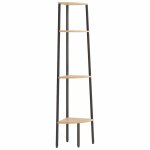 Vidaxl �tag�re d'angle � 4 niveaux marron clair&noir 45, 5x31, 5x150 cm