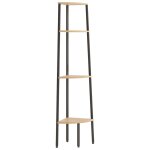 Vidaxl �tag�re d'angle � 4 niveaux marron clair et noir 45, 5 x 31, 5 x 150 cm