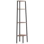Vidaxl �tag�re d'angle � 4 niveaux marron fonc� et noir 45, 5 x 31, 5 x 150 cm