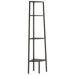 Vidaxl tagre d'angle 4 niveaux noir 45, 5x31, 5x150 cm