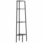 Vidaxl �tag�re d'angle 4 niveaux noir 45, 5x31, 5x150 cm