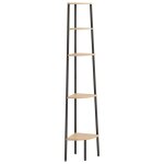 Vidaxl tagre d'angle 5 niveaux marron clair et noir 45, 5x31, 5x180 cm
